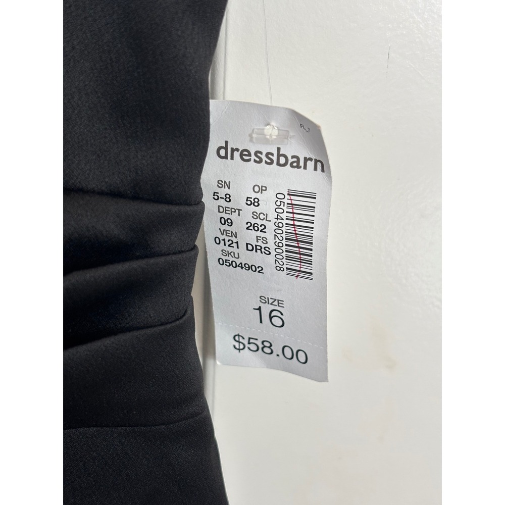 Adrianna Papell Lovely A‎ Line Sleeveless Black Cocktail Dress Size 16 - Picture 4 of 5